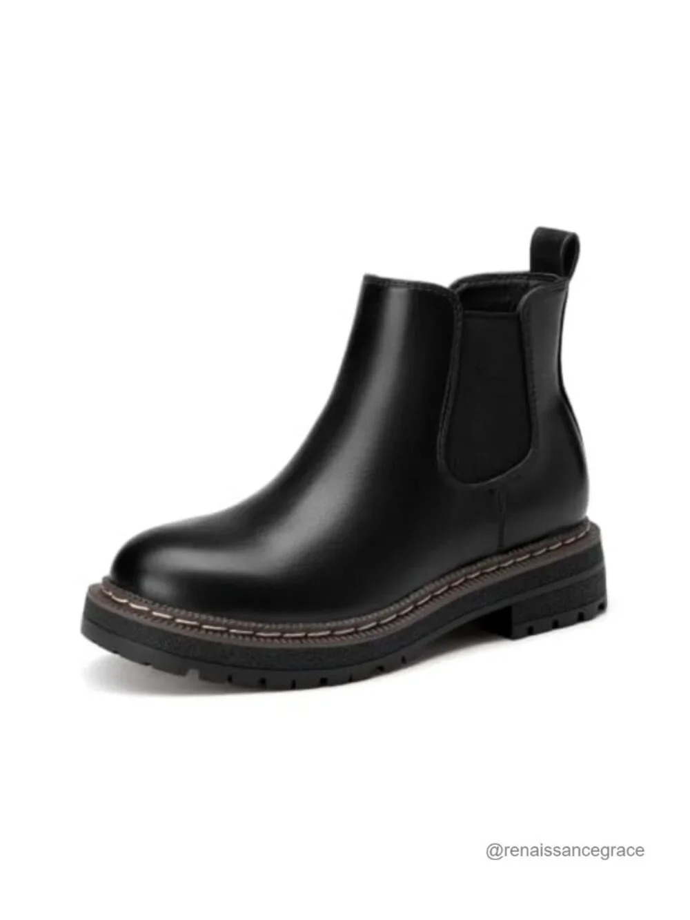 Girls Chelsea Ankle Boots Lug Sole Waterproof Chunky Platform Side Zipper